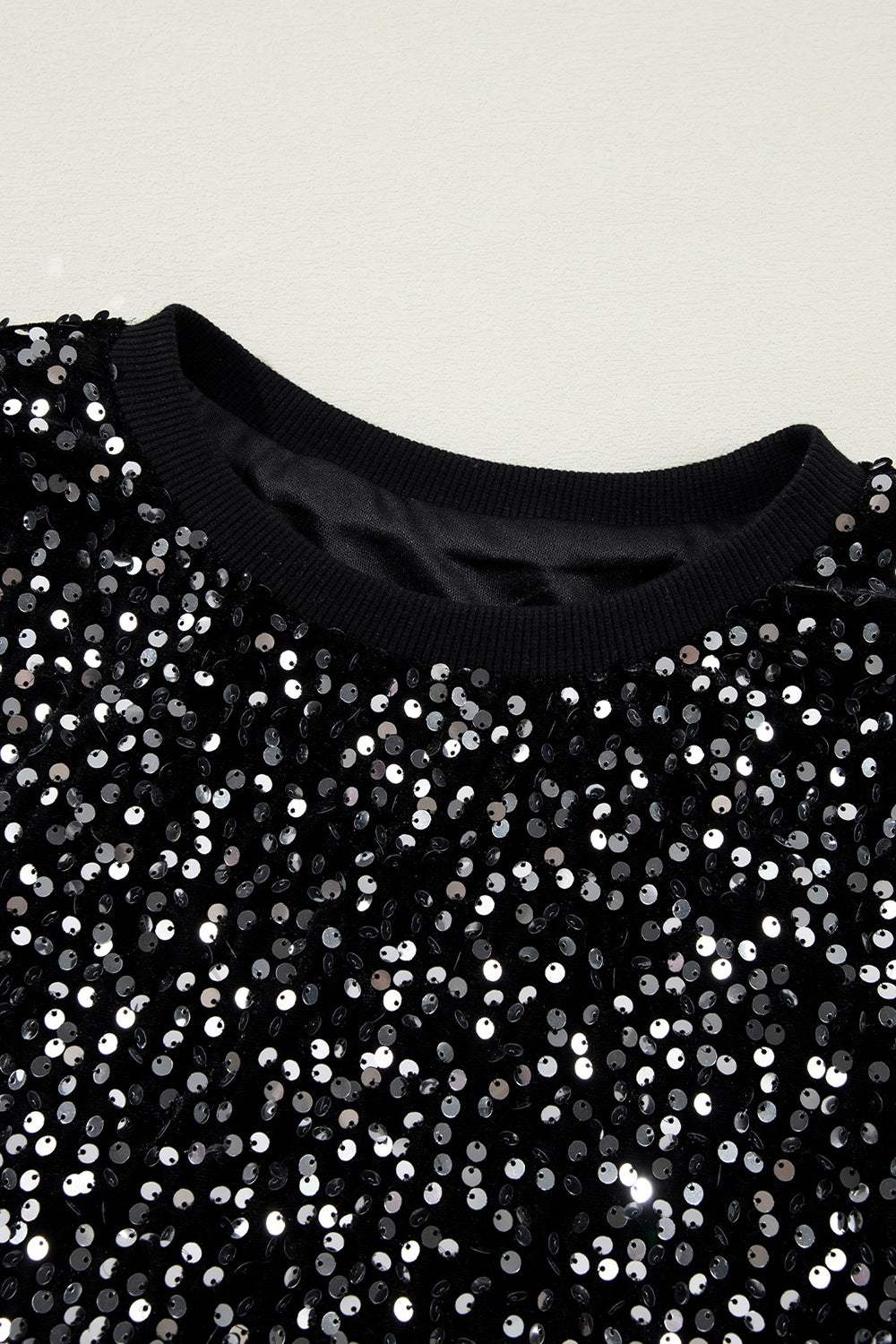 Sequin Round Neck Long Sleeve Blouse - Trendsi - Flyclothing LLC