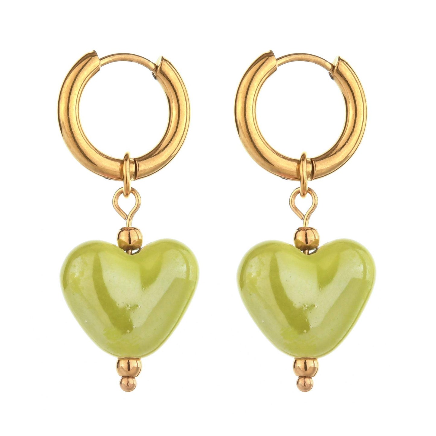 Lustrous Heart-Shaped Stainless Steel Earrings For Women - My Store - Flyclothing LLC