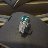 3 Carat 925 Sterling Silver Moissanite Rectangle Shape Ring - Trendsi