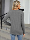 Notched Long Sleeve T-Shirt - Trendsi - Flyclothing LLC