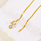 18K Gold-Plated Herringbone Chain Necklace - Trendsi - Flyclothing LLC