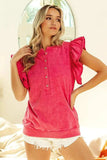 BiBi Mineral Washed Terry Top - Trendsi - Flyclothing LLC