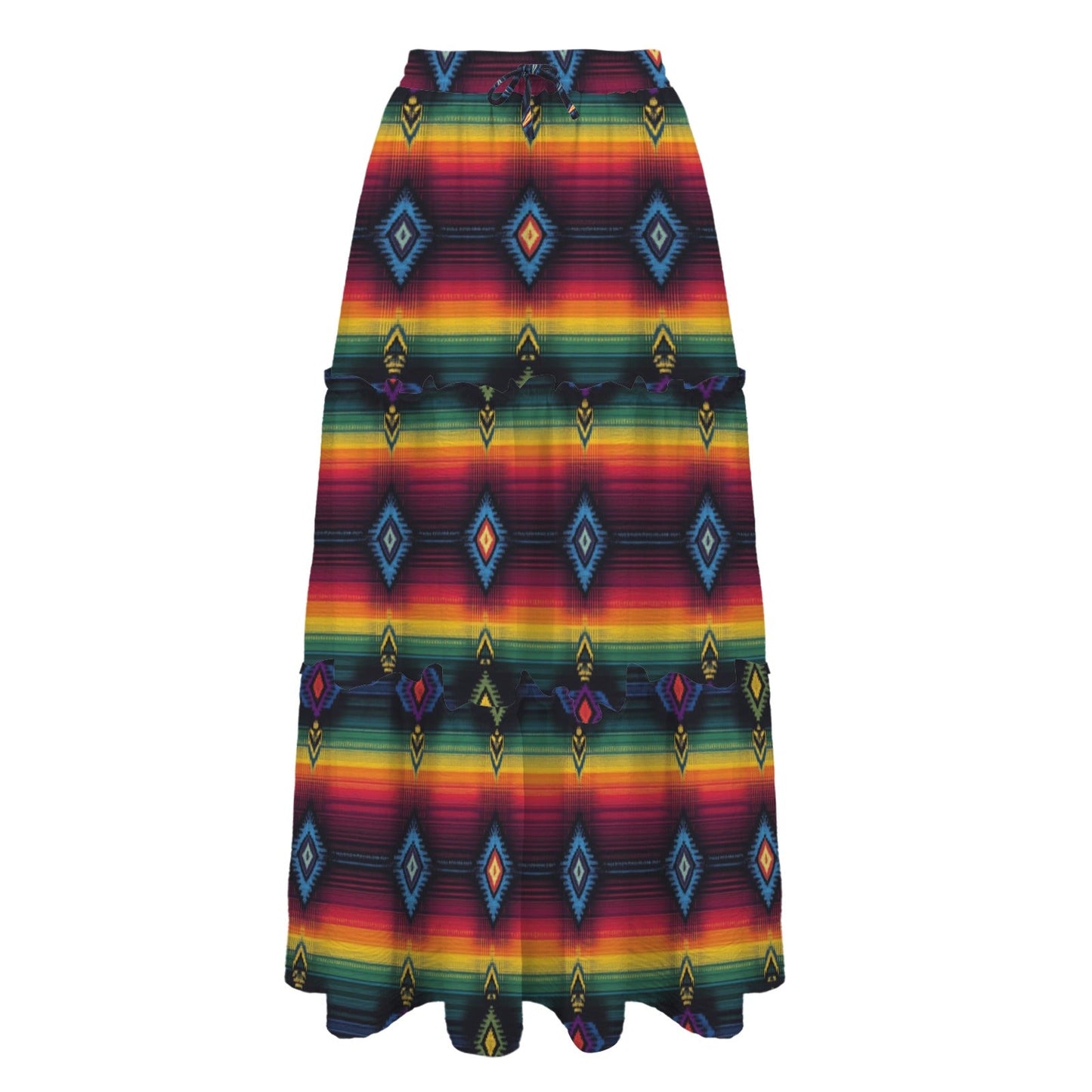 Baha Ranch Colores De Mexico Serape Maxi Prairie Skirt