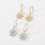 Halloween Spider Web Dangle Hoop Earrings - Trendsi - Flyclothing LLC