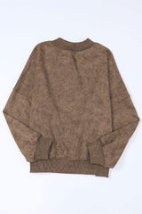 Mock Neck Dropped Shoulder Sweatshirt - Trendsi - Flyclothing LLC
