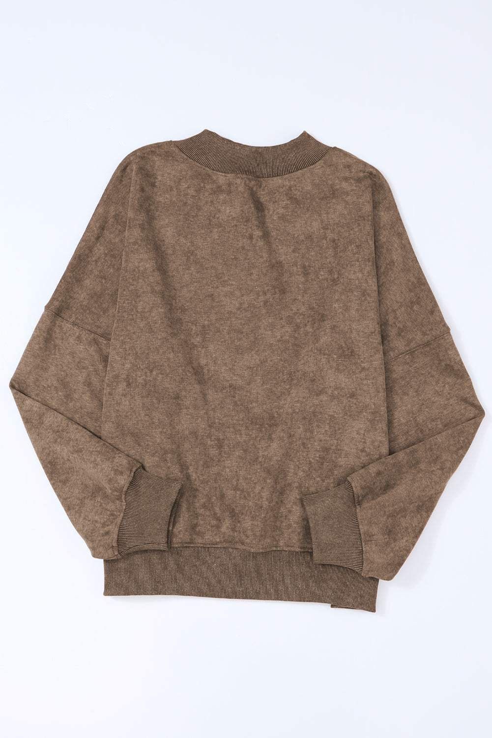 Mock Neck Dropped Shoulder Sweatshirt - Trendsi - Flyclothing LLC