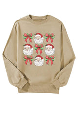 Santa Graphic Round Neck Long Sleeve Sweatshirt - Trendsi - Flyclothing LLC