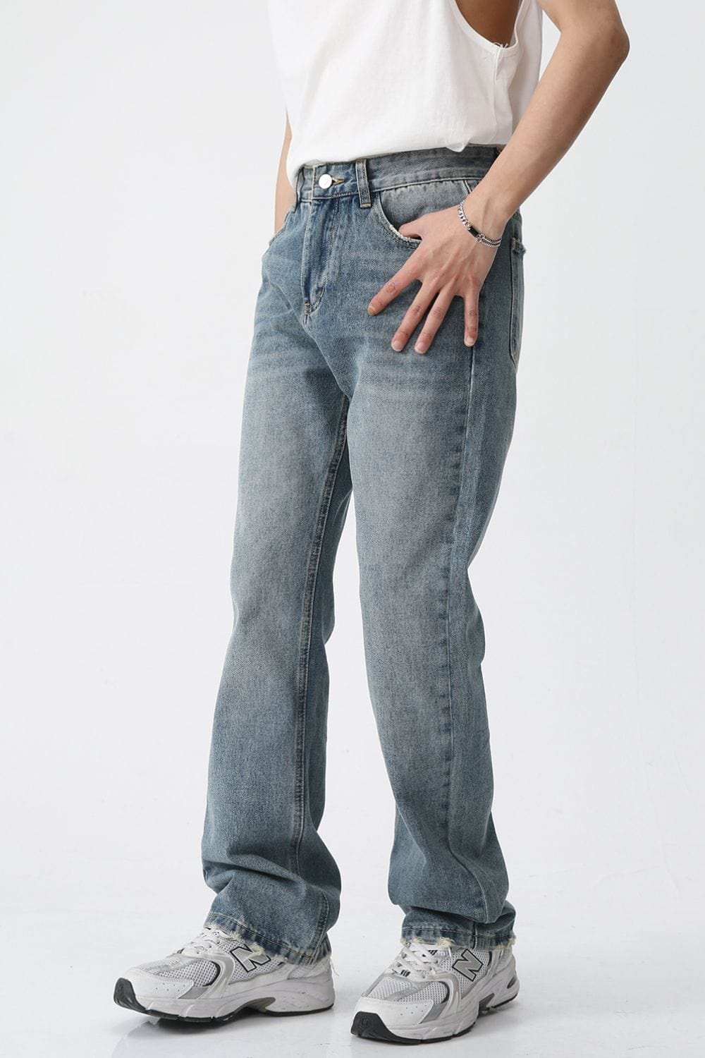 Mid Rise Men's Jeans with Pockets - Trendsi - Flyclothing LLC