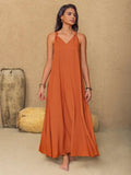 Ruched Twisted Back Sleeveless Maxi Cami Dress - Trendsi