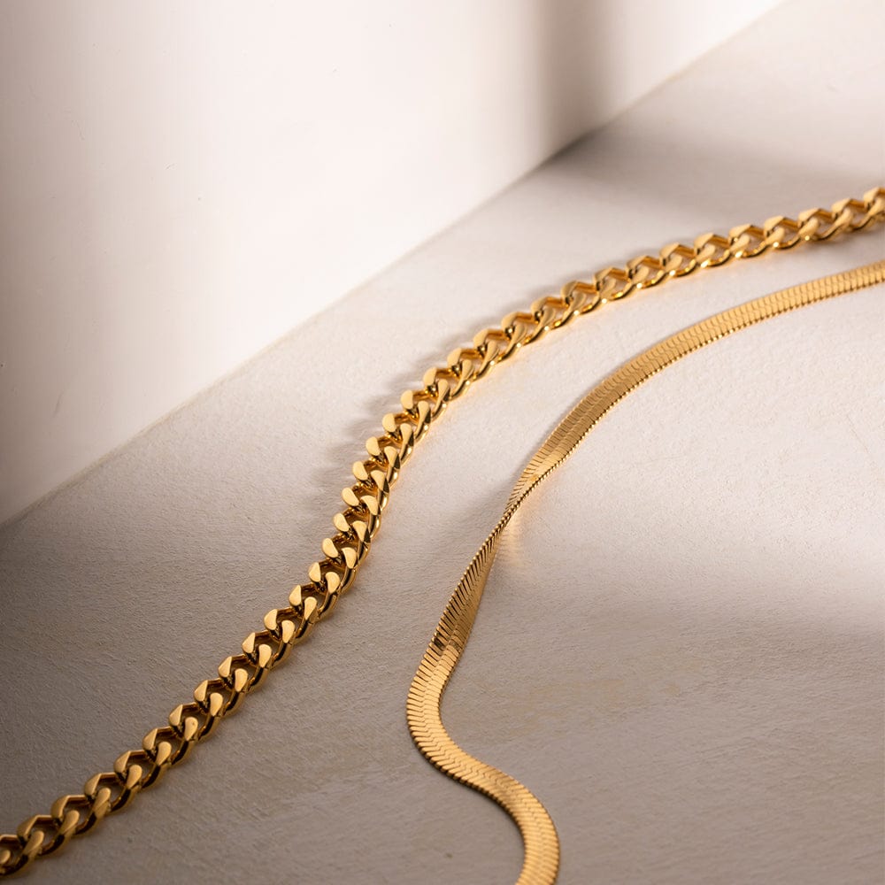 18K Gold-Plated Double Layered Necklace - Trendsi