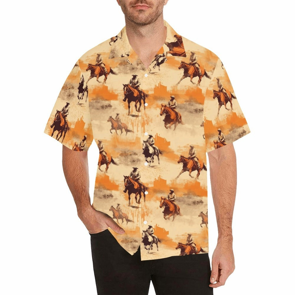 Baha Ranch Western Grunge Men's Western Camp Shirt
