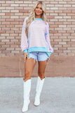 High-Low Striped Long Sleeve Sweatshirt - Trendsi - Flyclothing LLC