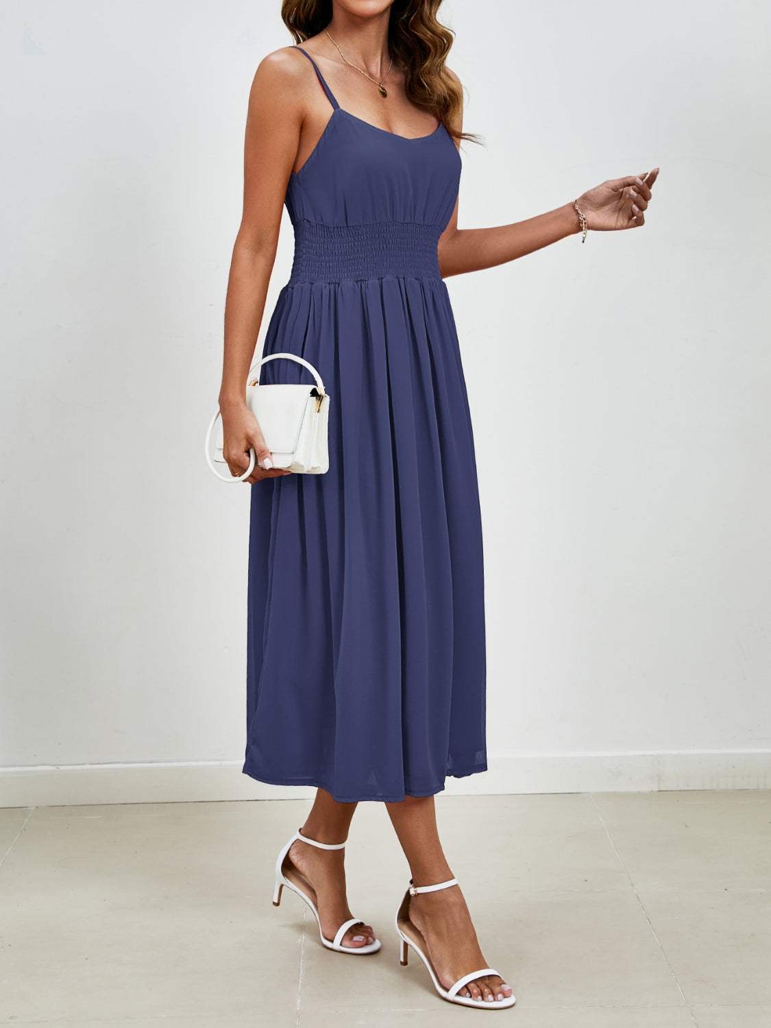 Scoop Neck Midi Cami Dress - Trendsi - Flyclothing LLC