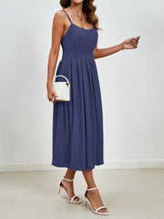Scoop Neck Midi Cami Dress - Trendsi