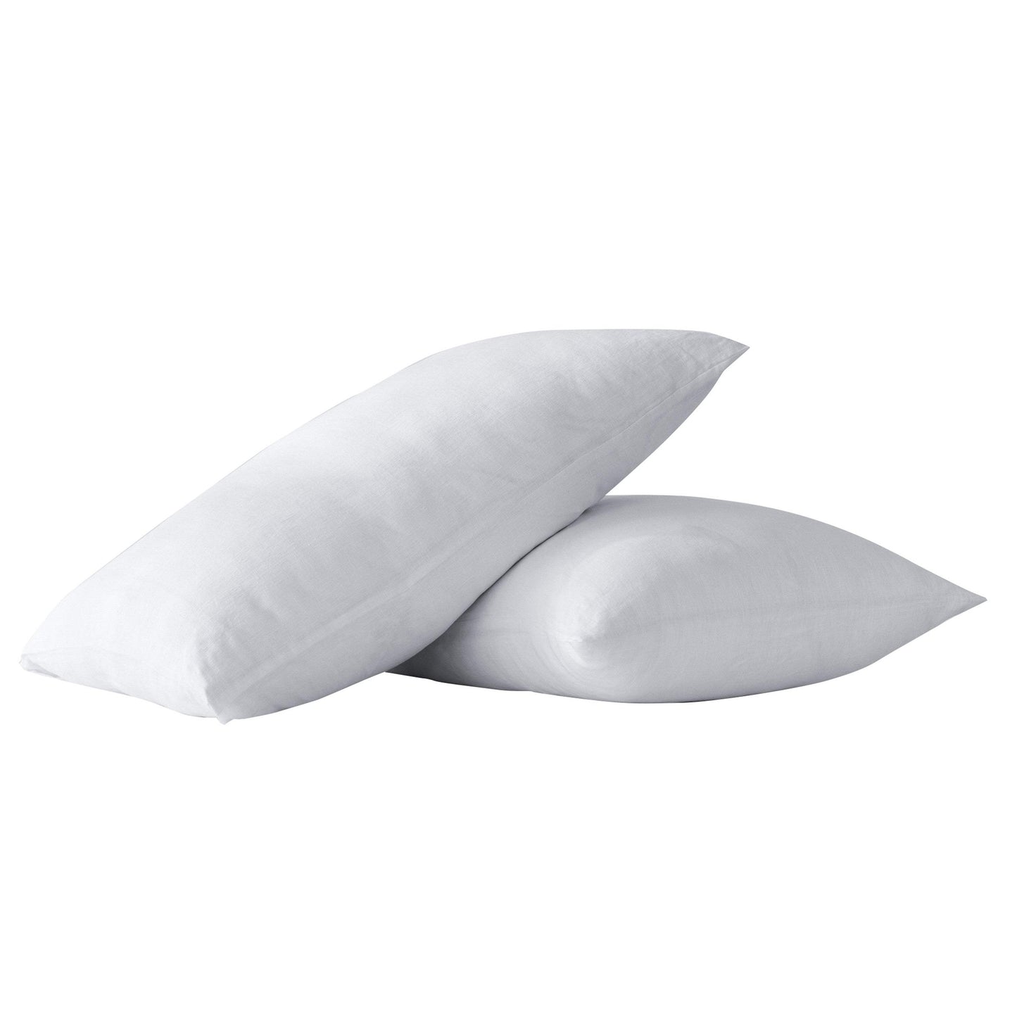 Set of Two White Linen Standard Pillowcases - HomeRoots - Flyclothing LLC