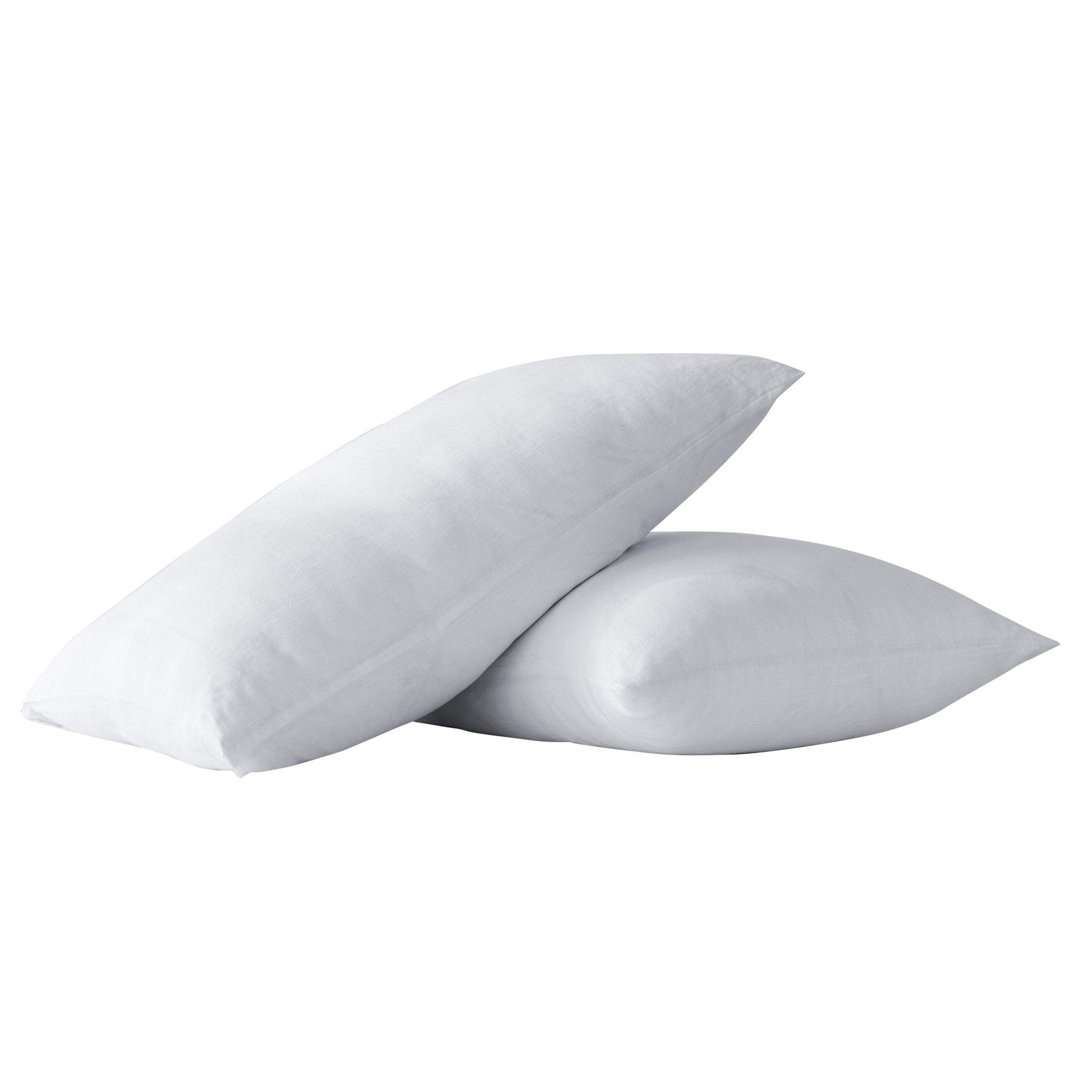 Set of Two White Linen Standard Pillowcases - HomeRoots - Flyclothing LLC
