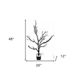 48" Black Artificial Manzanita Tree In Black Planter Pot - HomeRoots - Flyclothing LLC