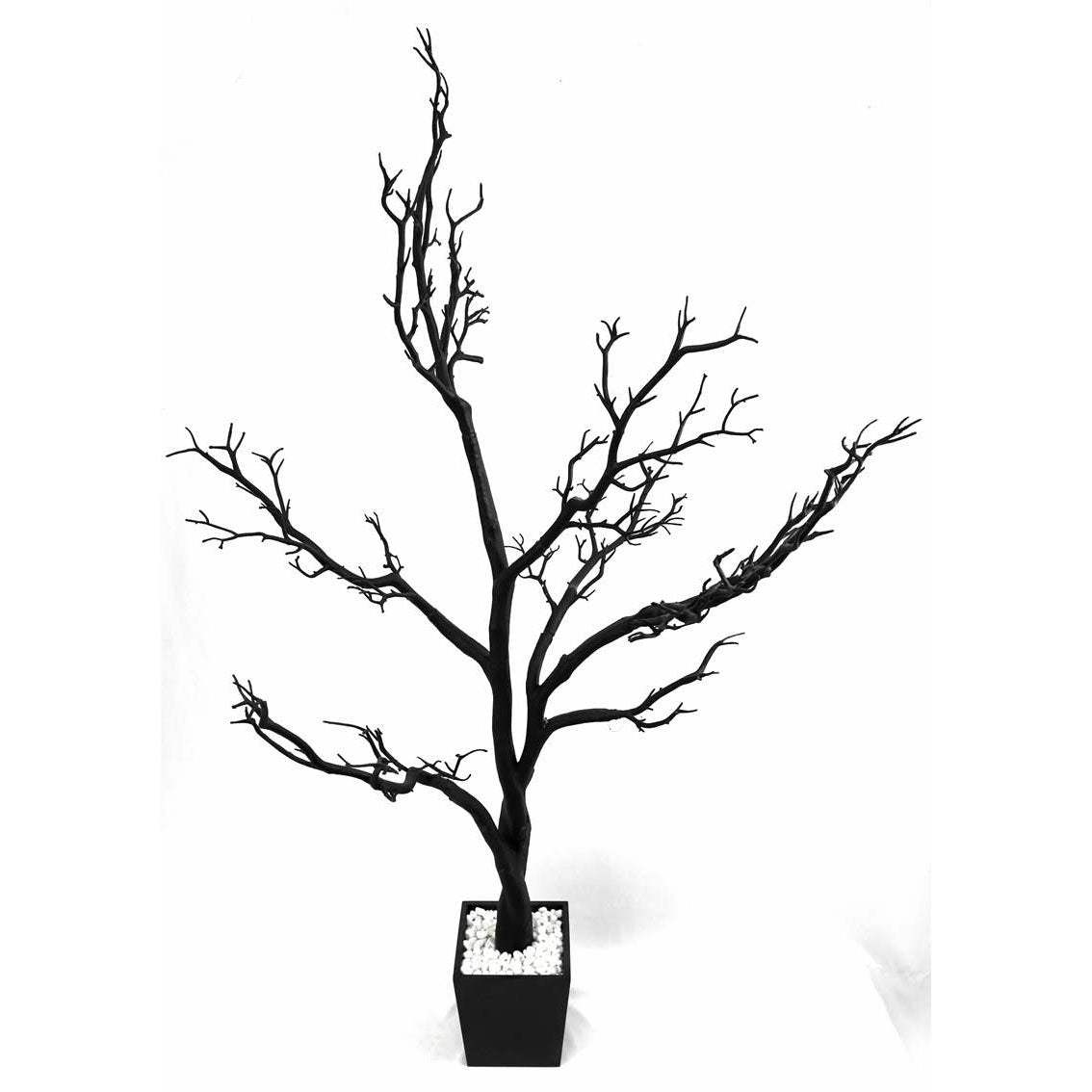 48" Black Artificial Manzanita Tree In Black Planter Pot - HomeRoots - Flyclothing LLC