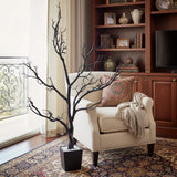 48" Black Artificial Manzanita Tree In Black Planter Pot - HomeRoots - Flyclothing LLC