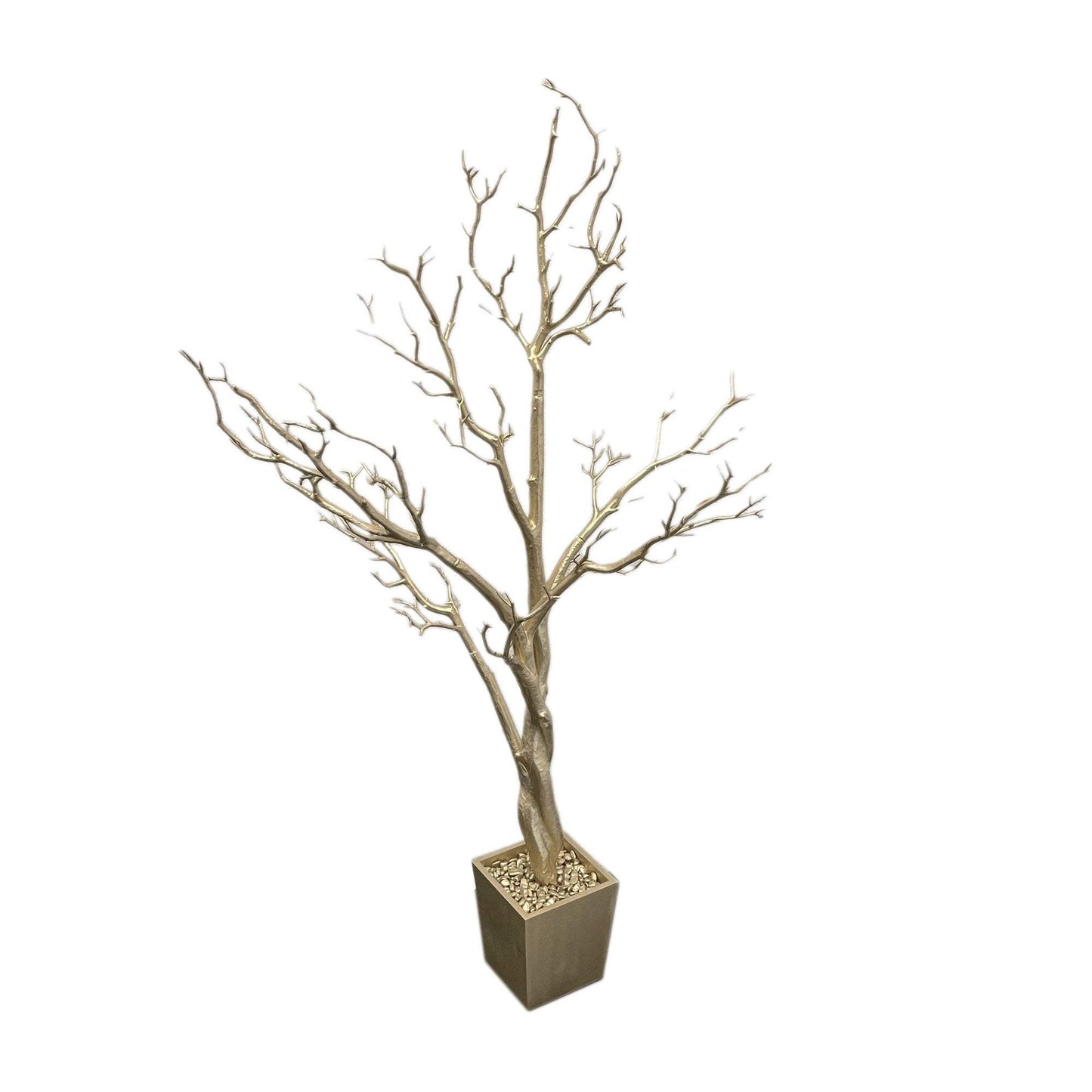 48" Gold Artificial Manzanita Tree In Gold Planter Pot - HomeRoots - Flyclothing LLC