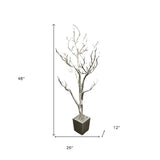 48" Silver Artificial Manzanita Tree In Silver Planter Pot - HomeRoots - Flyclothing LLC