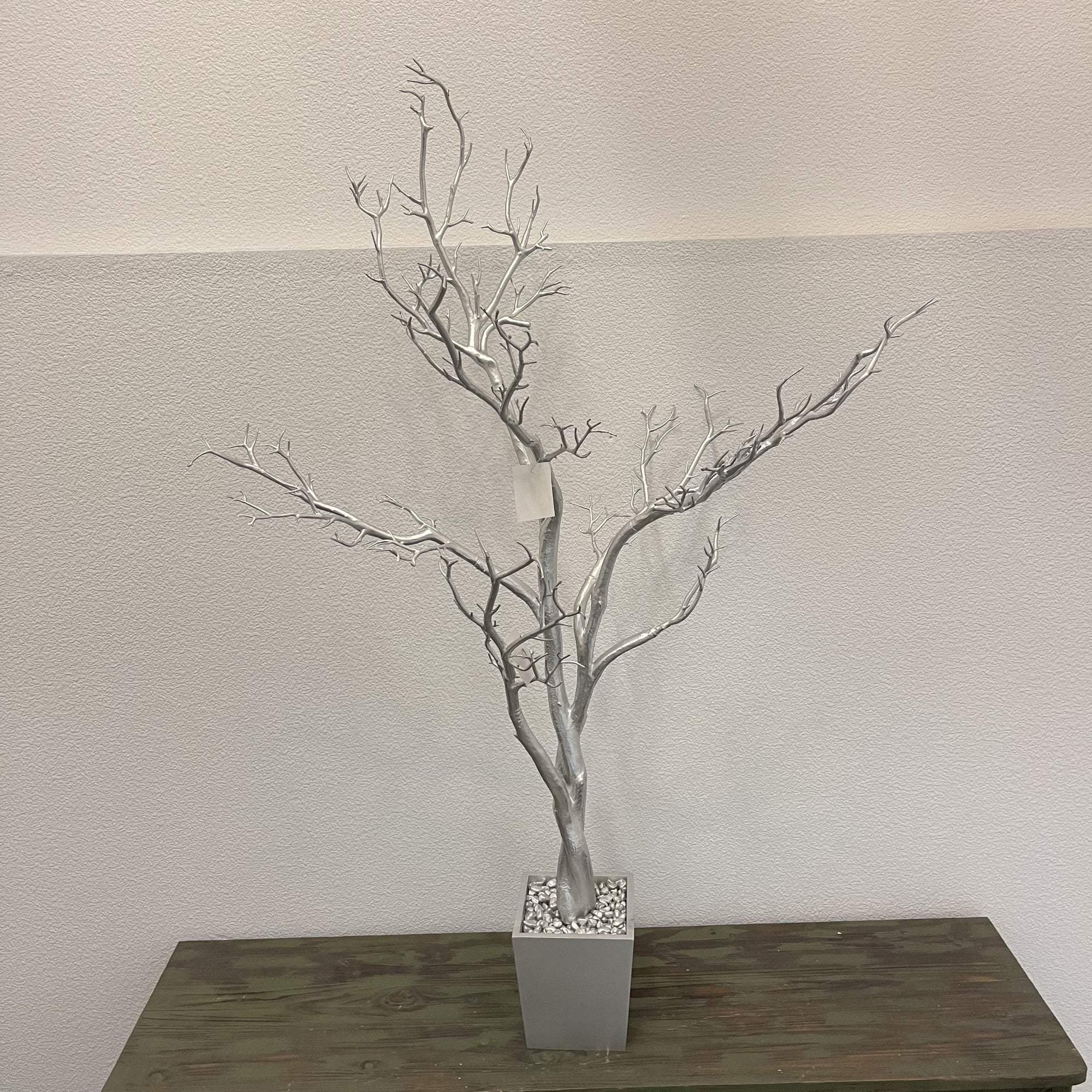 48" Silver Artificial Manzanita Tree In Silver Planter Pot - HomeRoots - Flyclothing LLC