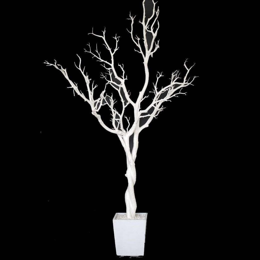 48" White Artificial Manzanita Tree In White Planter Pot - HomeRoots - Flyclothing LLC