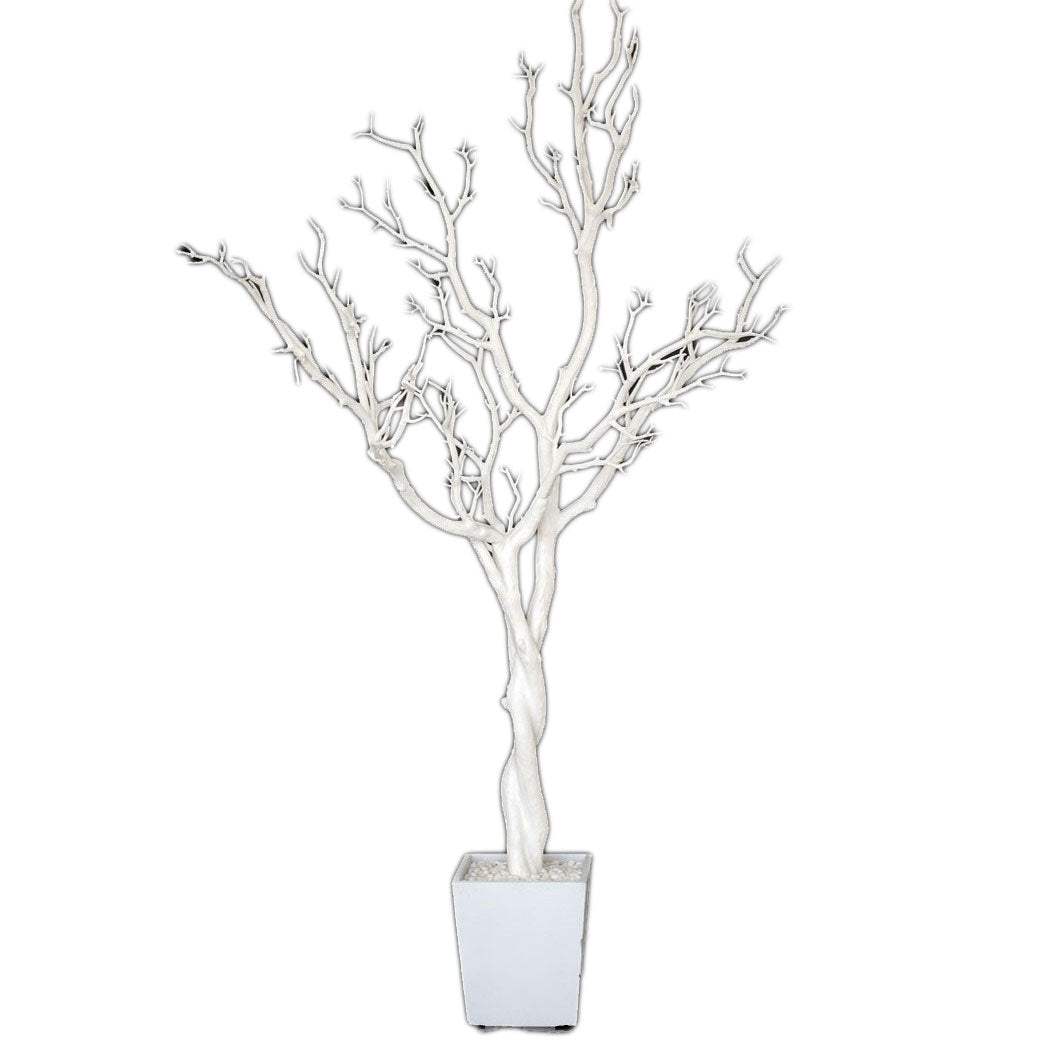 48" White Artificial Manzanita Tree In White Planter Pot - HomeRoots - Flyclothing LLC