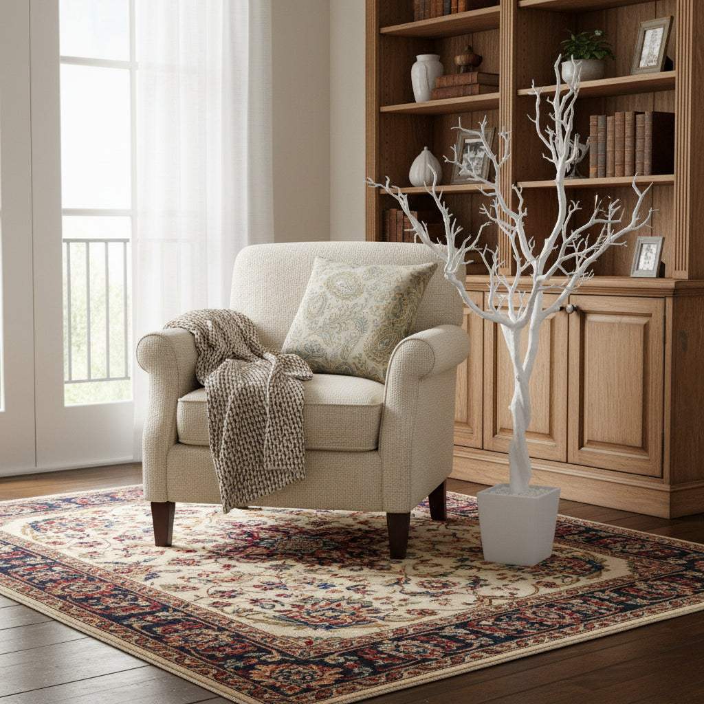 48" White Artificial Manzanita Tree In White Planter Pot - HomeRoots - Flyclothing LLC