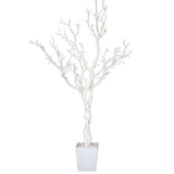 48" White Artificial Manzanita Tree In White Planter Pot - HomeRoots - Flyclothing LLC