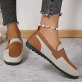 Contrast Mesh Round Toe Flat Slip-Ons - Trendsi