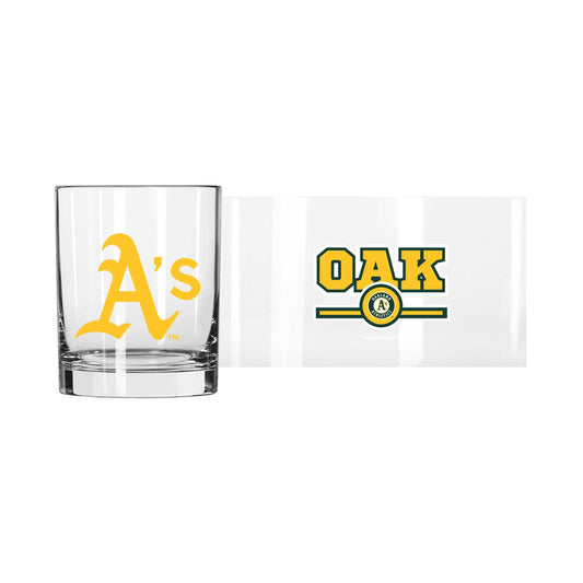 Athletics 14oz Letterman Rocks Glass - Logo Brands - Flyclothing LLC
