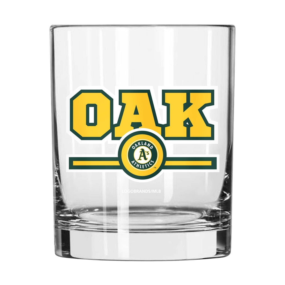 Athletics 14oz Letterman Rocks Glass - Logo Brands - Flyclothing LLC