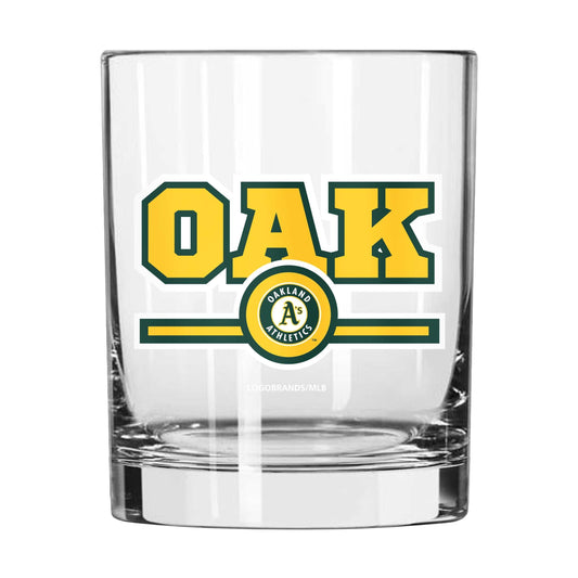 Athletics 14oz Letterman Rocks Glass - Logo Brands - Flyclothing LLC