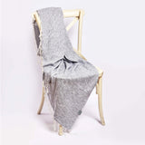 59" X 71" Blue And White Cotton Plain Weave Throw Blanket - HomeRoots - Flyclothing LLC
