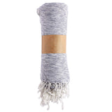 59" X 71" Blue And White Cotton Plain Weave Throw Blanket - HomeRoots - Flyclothing LLC