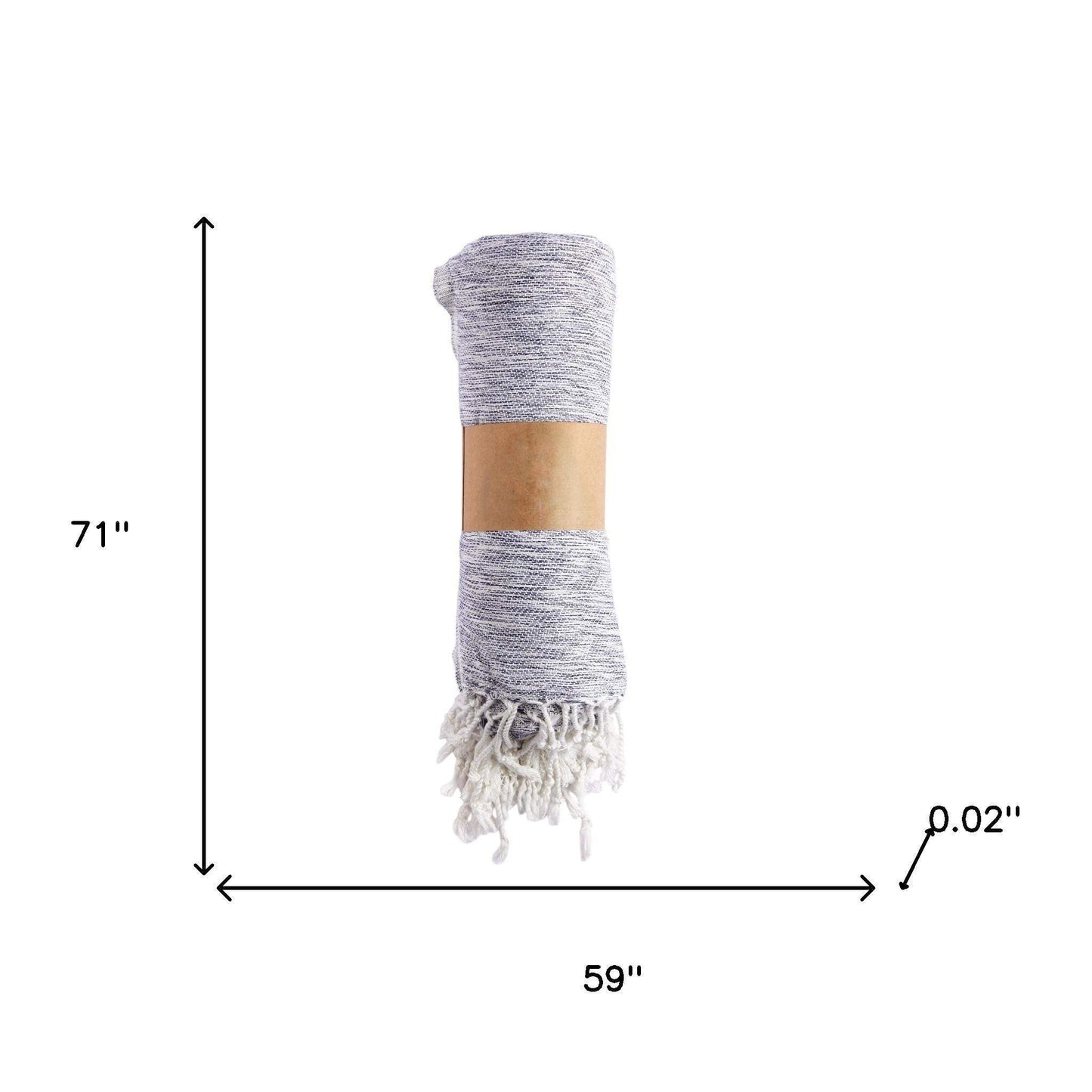 59" X 71" Blue And White Cotton Plain Weave Throw Blanket - HomeRoots - Flyclothing LLC