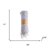 59" X 71" Blue And White Cotton Plain Weave Throw Blanket - HomeRoots - Flyclothing LLC