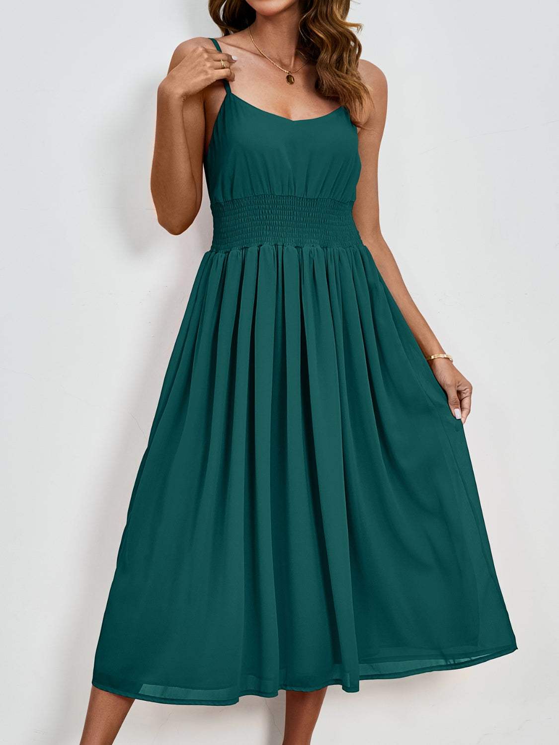 Scoop Neck Midi Cami Dress - Trendsi - Flyclothing LLC
