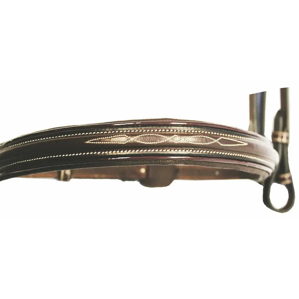 Henri de Rivel Pro Mono Crown Fancy Bridle with Patent Leather Piping and Laced Reins - Breeches.com - Flyclothing LLC