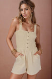 Square Neck Wide Strap Romper - Trendsi - Flyclothing LLC