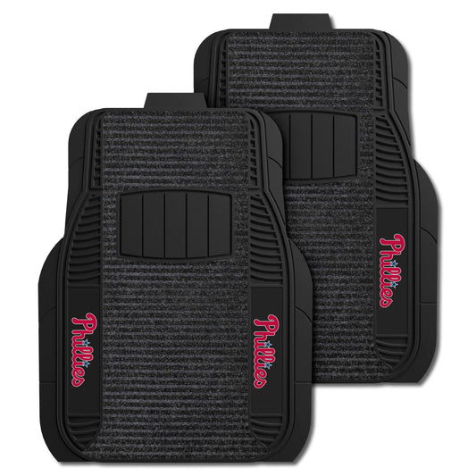 MLB - Philadelphia Phillies 2-pc Deluxe Car Mat Set - Logo Brands - Flyclothing LLC