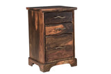 30" Dark Brown Solid Wood Three Drawer Live Edge Filing Cabinet - Homeroots - Flyclothing LLC