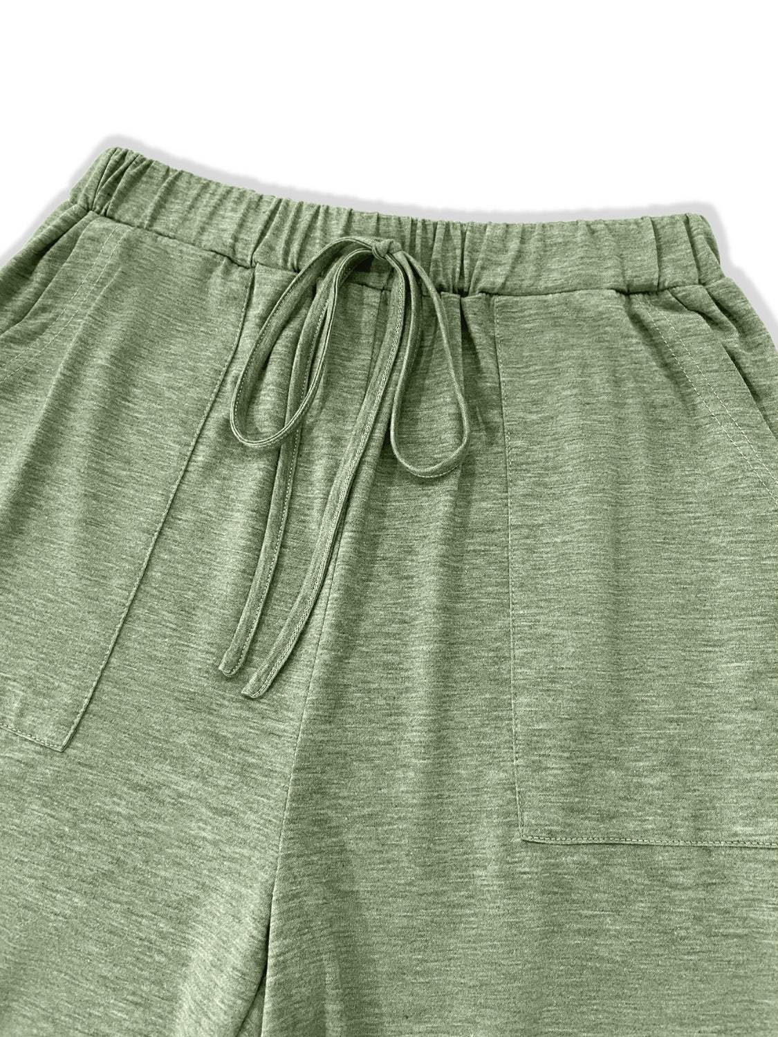 Tied Wide Leg Pants with Pockets - Trendsi - Flyclothing LLC