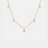 Stainless Steel Rhinestone Charm Necklace - Trendsi - Flyclothing LLC