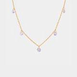 Stainless Steel Rhinestone Charm Necklace - Trendsi