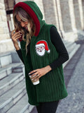 Santa Open Front Hooded Vest Coat - Trendsi