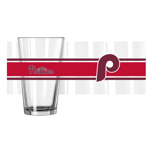 Philadelphia Phillies Vintage 16oz Stripe Pint Glass - Logo Brands - Flyclothing LLC
