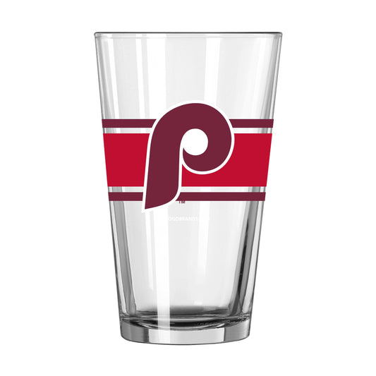 Philadelphia Phillies Vintage 16oz Stripe Pint Glass - Logo Brands - Flyclothing LLC