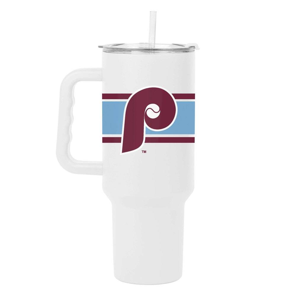 Philadelphia Phillies Retro 40oz Stripe Powder Coat Tumbler - Logo Brands - Flyclothing LLC